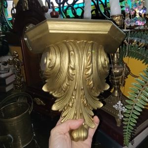 Vintage mcm wall shelf sconce syroco homco type material